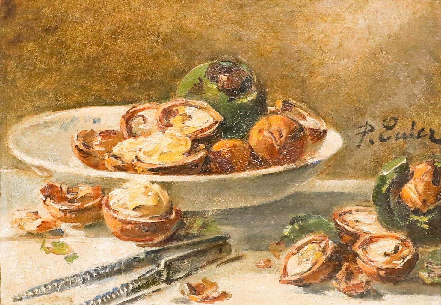 Pierre Nicolas Euler (1846 1915) Framed Oil, Still Life Of  Walnuts photo furniture