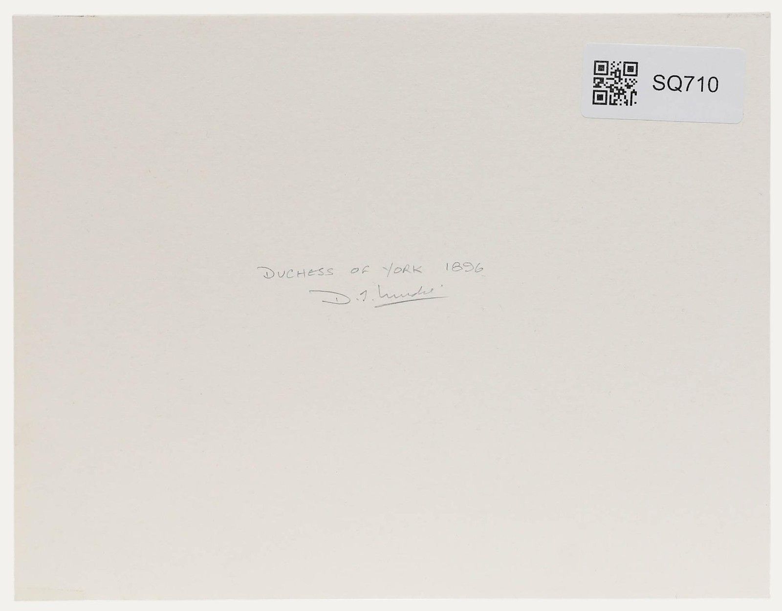 D.J. Lundie 20th Century Watercolour, Duchess Of York, 1896 photo for sale