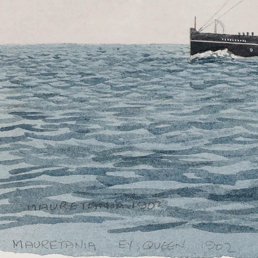 D.J. Lundie 20th Century Watercolour, Mauretania Ex Queen, 1902 photo Art
