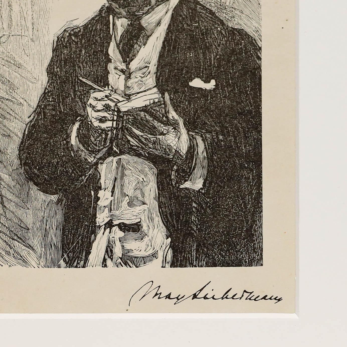 Max Liebermann (1847 1935) Mid 20th Century Lithograph, Self Portrait photo for sale