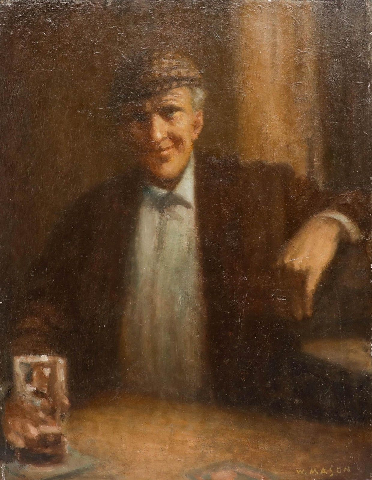 William Mason Arca (1906 2002) 20th Century Oil, Irishman In A Tweed Cap photo furniture