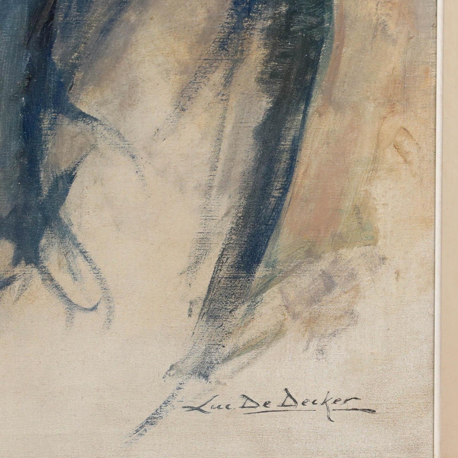 Luc De Decker (1907 1982) 20th Century Oil, Lady In Blue photo vinterior