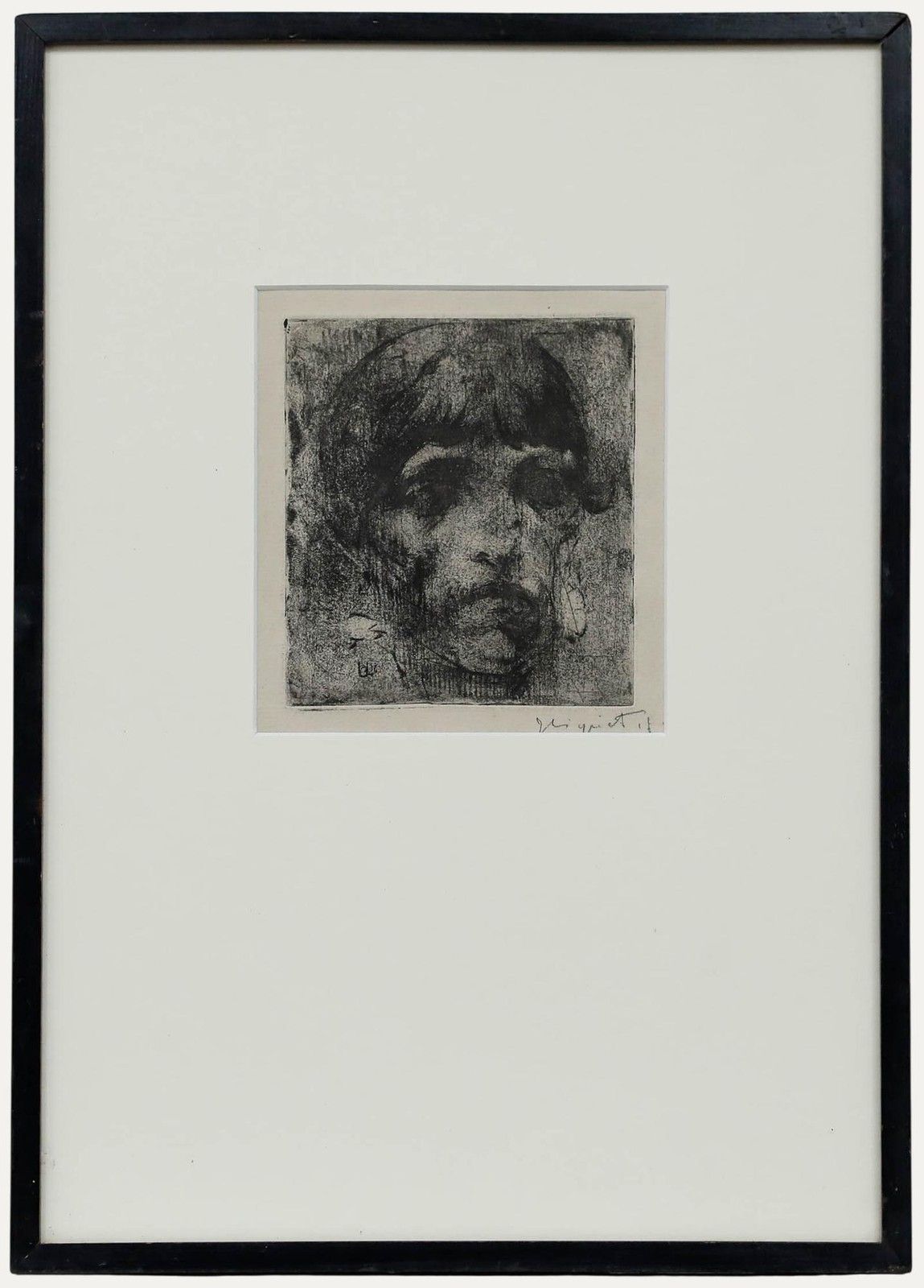 Georges Higuet (1892 1958) Early 20th Century Mezzotint, Melancholy Girl