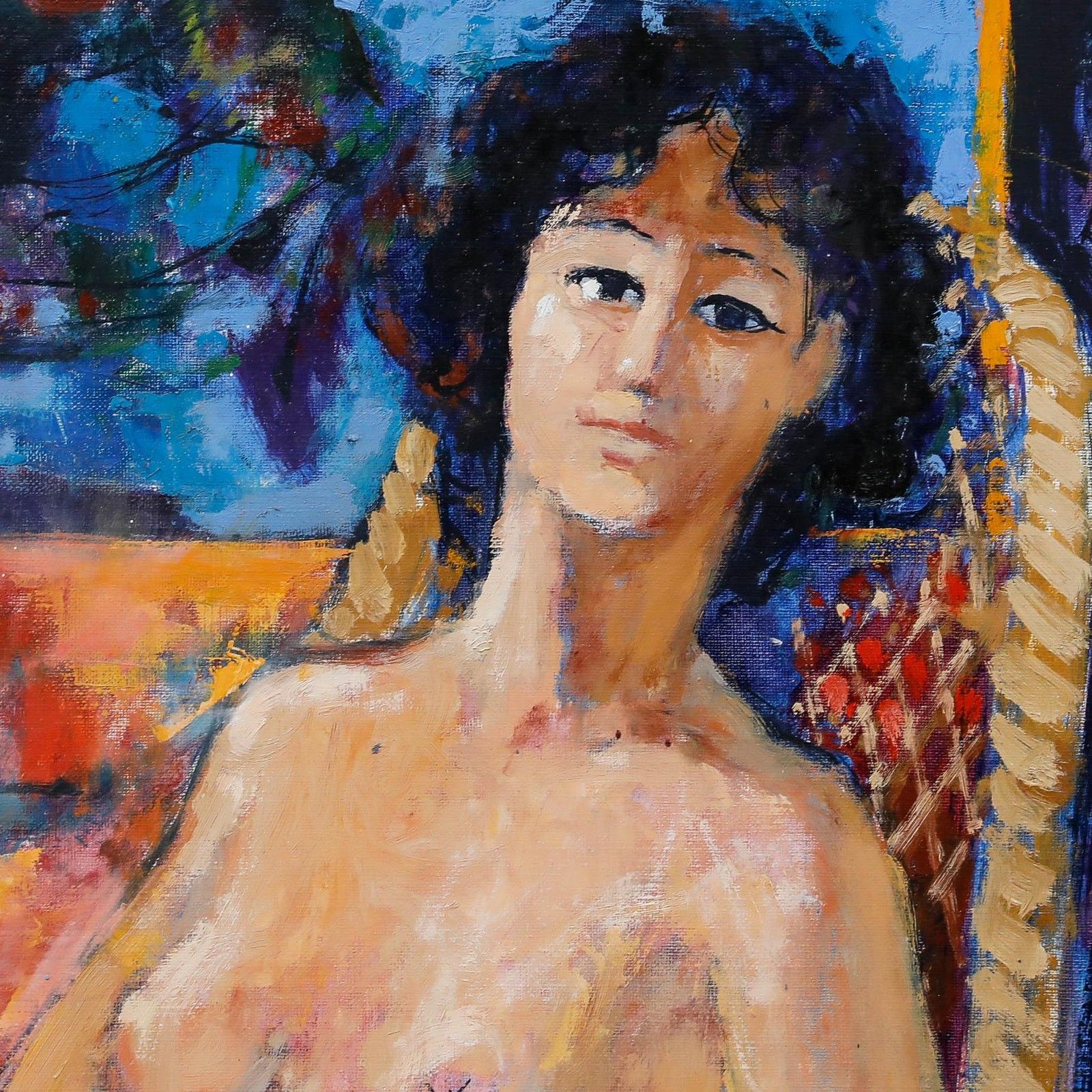 Pierre Neveu (B.1929) 20th Century Oil, Nude In Armchair II photo Art