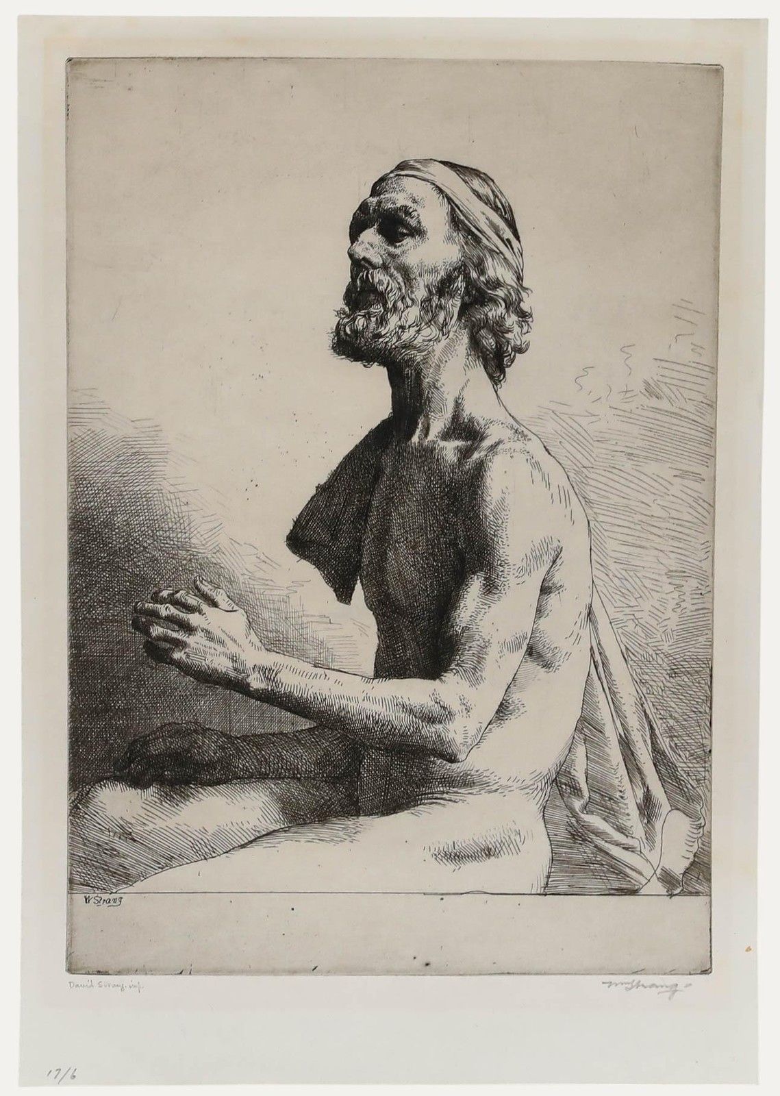 William Strang Ra (1859 1921) Etching, Life Model In The Studio