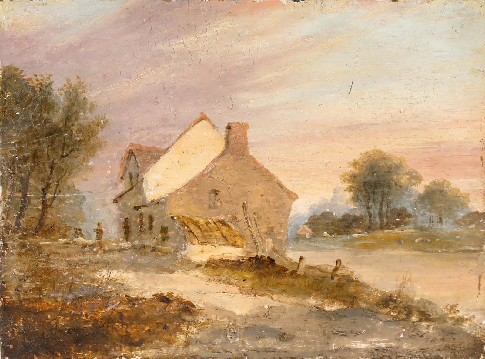 19th Century Oil The Village Inn photo furniture