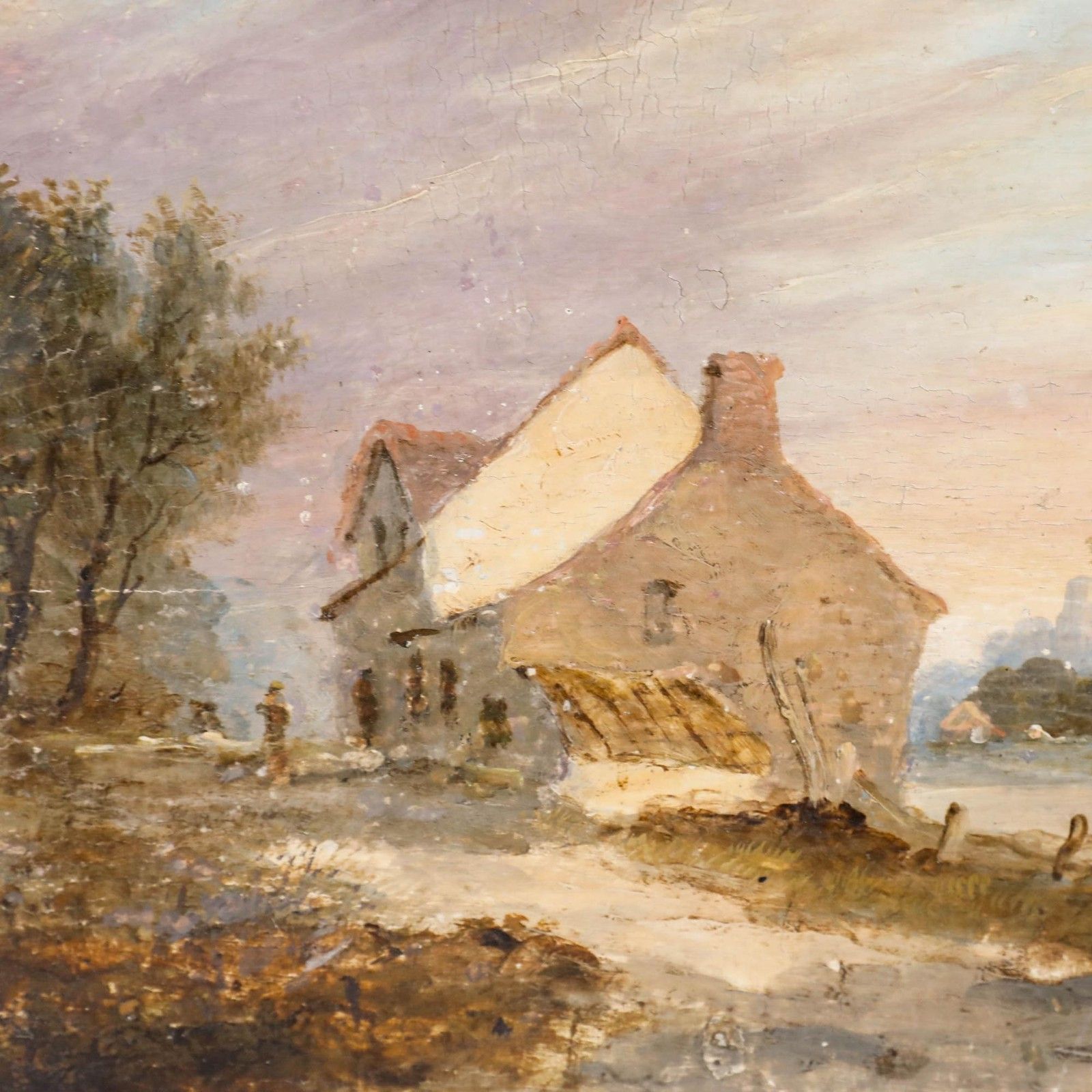 19th Century Oil The Village Inn photo Art