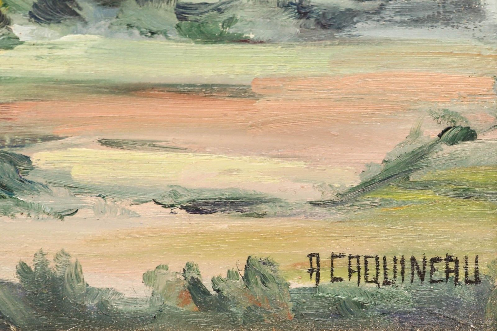 A. Caquineau Mid 20th Century Oil, A View Of The Country photo vinterior