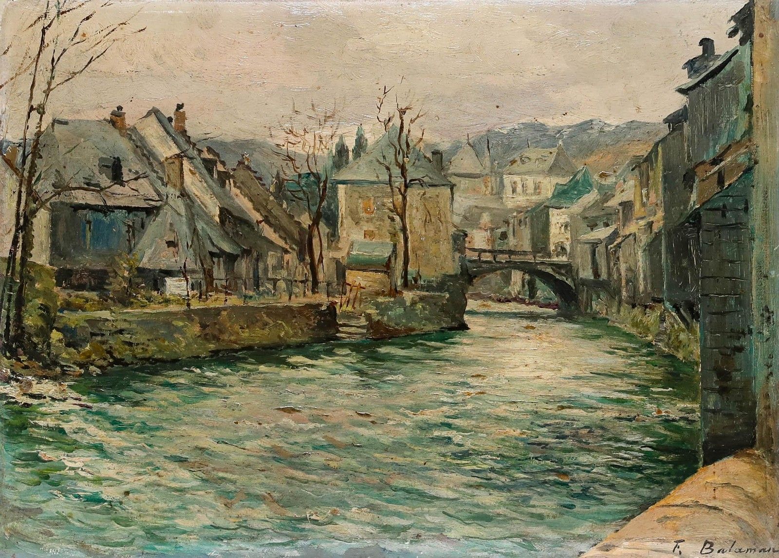 F. Balaman Mid 20th Century Oil, Cierp Gaud photo furniture