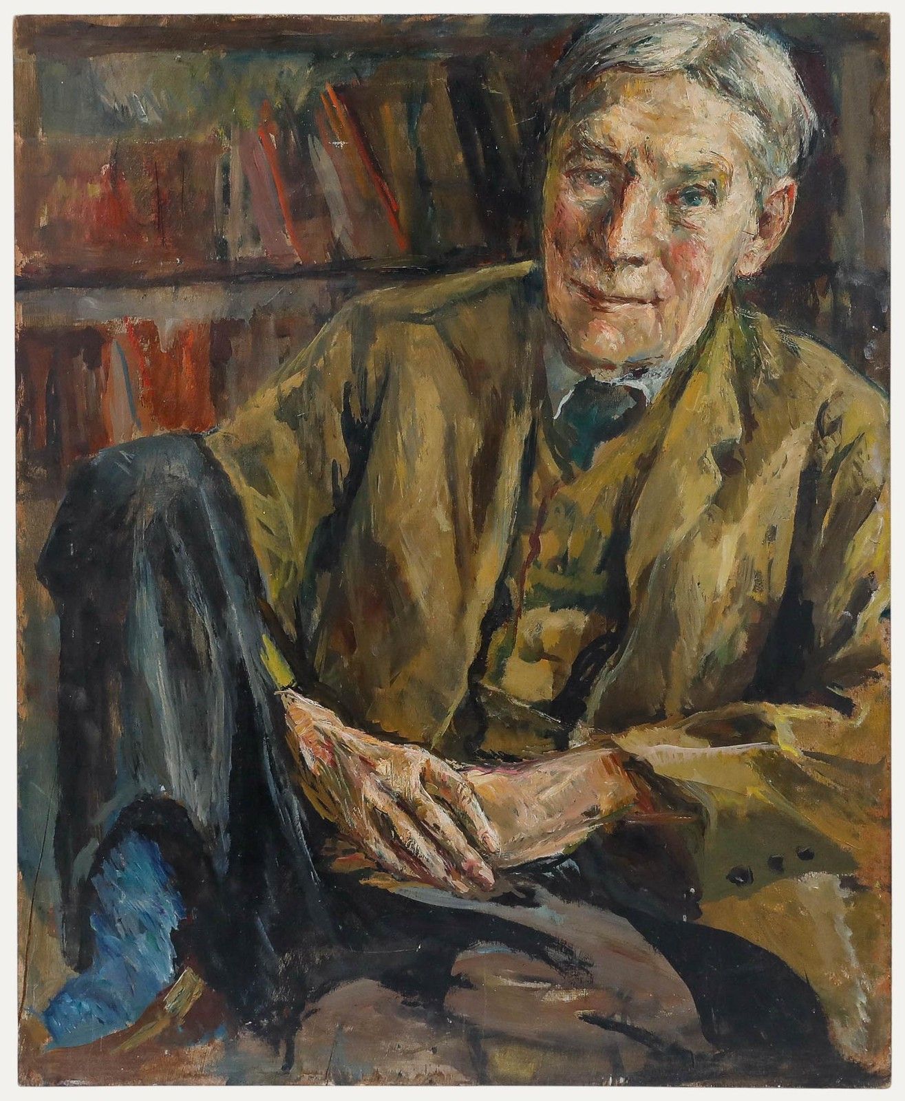 Susi Zimmermann (B.1883) Oil, Portrait Of DR. Ernst Heinrich Zimmermann