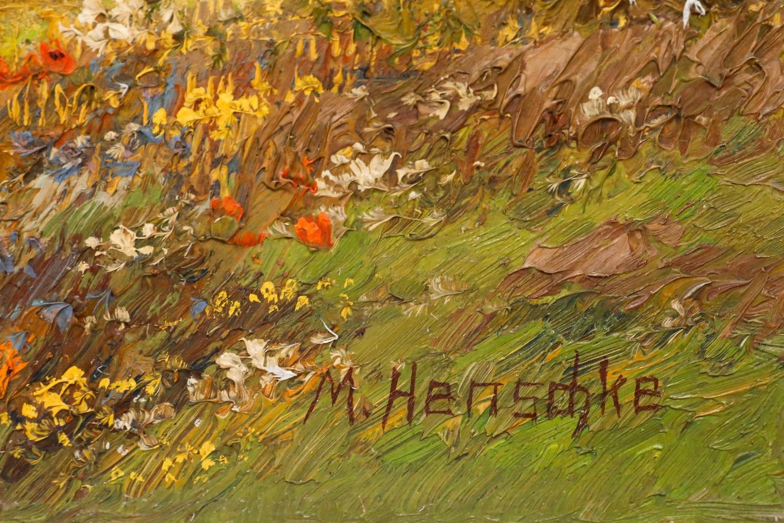 Martin Henschke Mid 20th Century Oil, Summer Evening In Vogtlandkreis photo vinterior