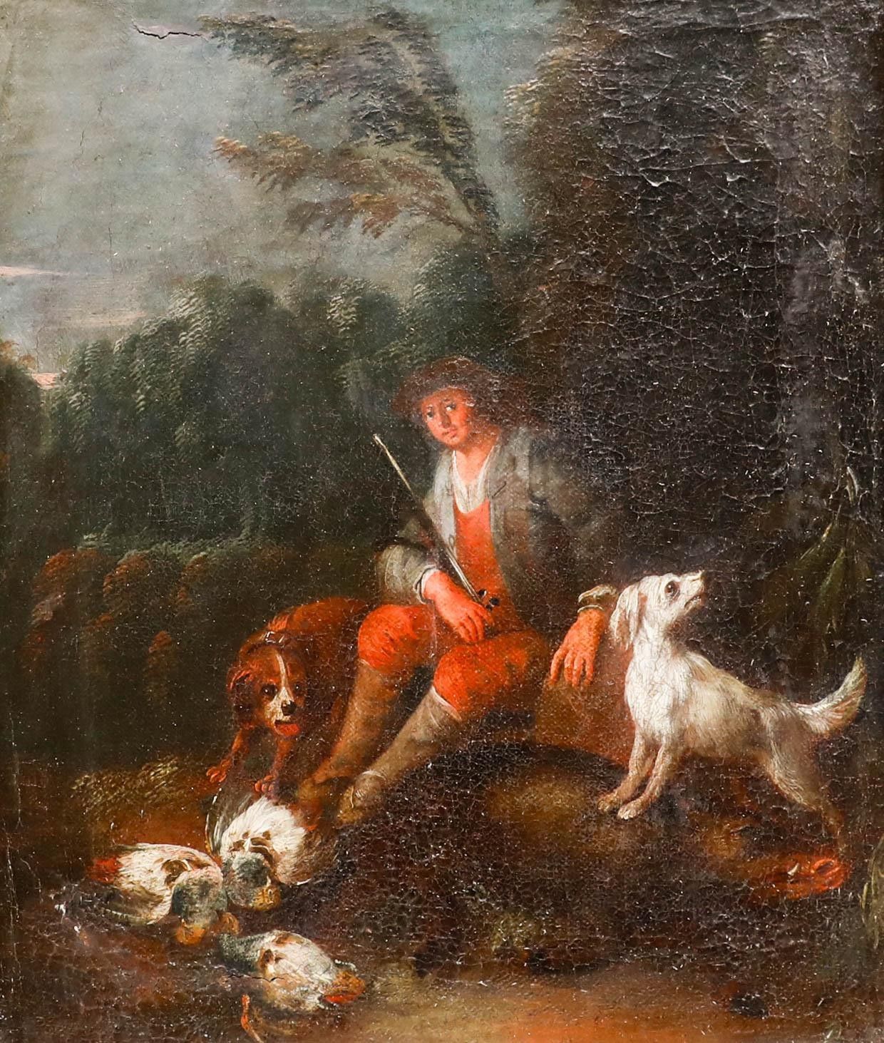 After Johann Georg Waxschlunger (1690 1737) Early 19th Century Oil, A Gamesman photo furniture