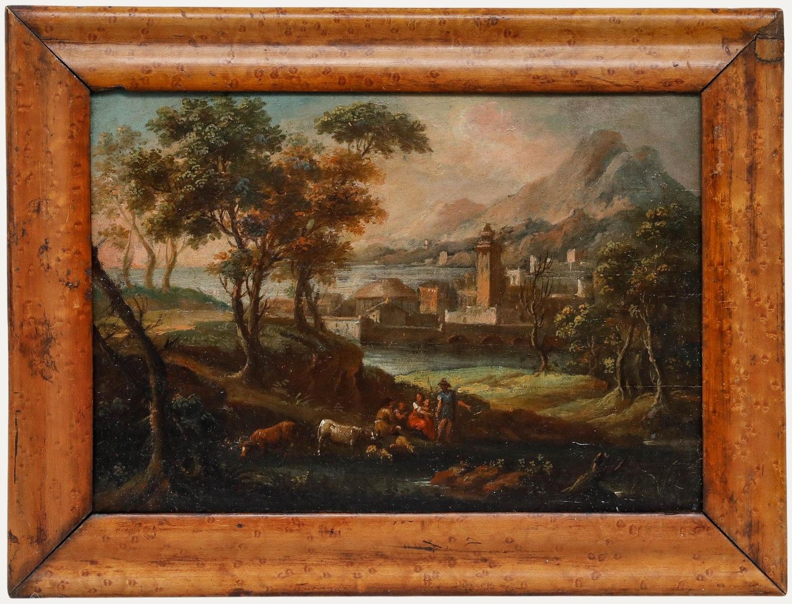 Early 20th Century Oil Outskirts Of The Coastal Town