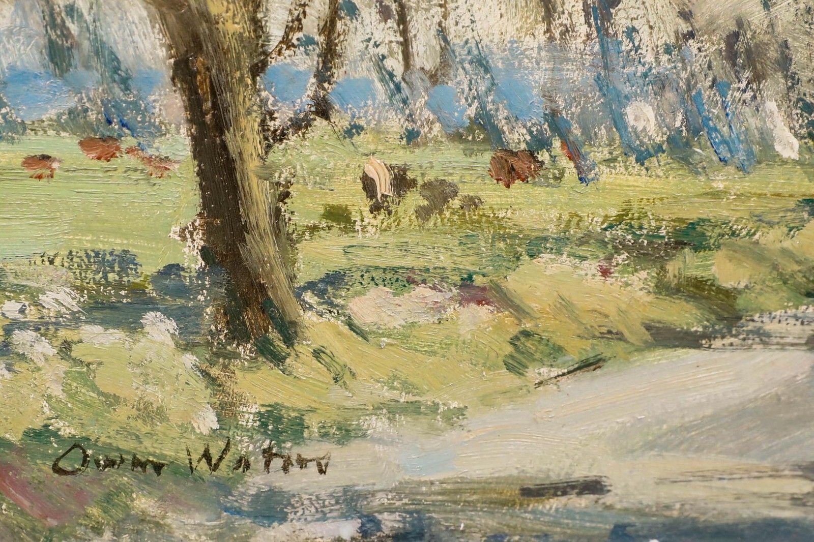 Owen Waters (1916 2004) 1962 Oil, Yachts Seen Through Trees photo vinterior