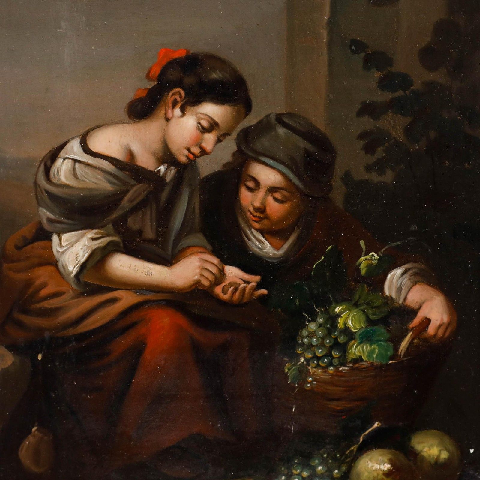 After Bartolome Esteban Murrillo 20th Century Oil, The Little Fruit Seller photo Art