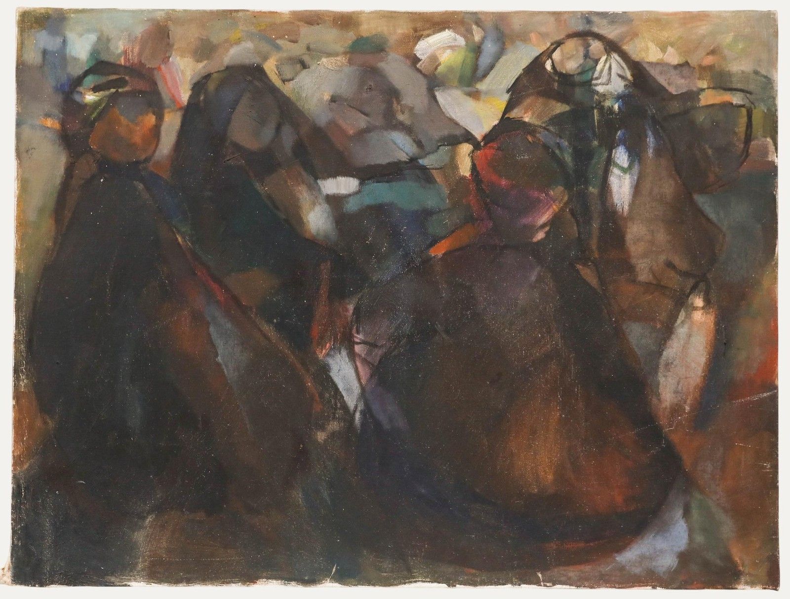 Maria Medvecka (1914 1987) 1968 Slovak Oil, A Gathering