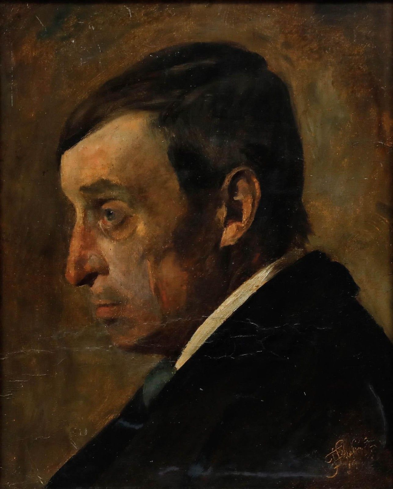 Franz Seraph Von Lenbach (1836 1904) Oil, Portrait Of A Melancholy Gentleman photo furniture