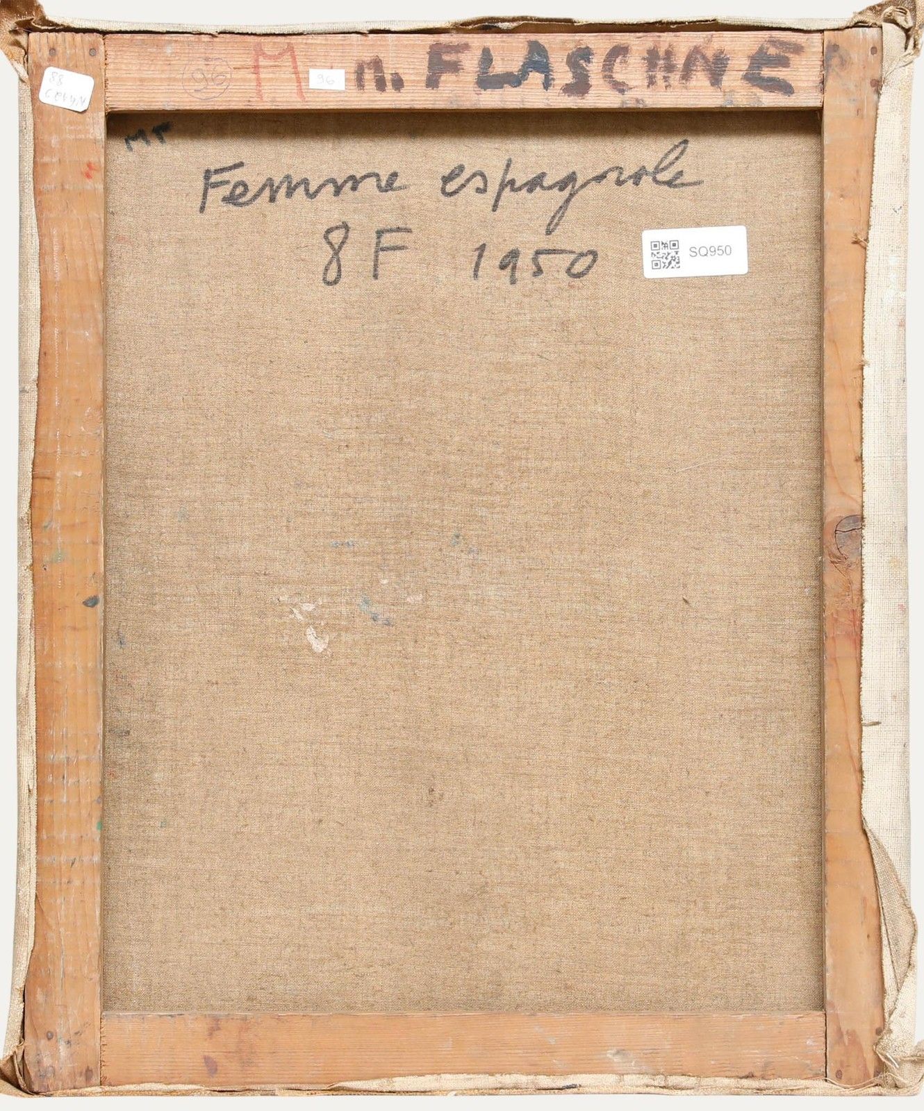 Madeleine Flaschner (1933 2022) 1950 Oil, Femme Espagnole photo for sale