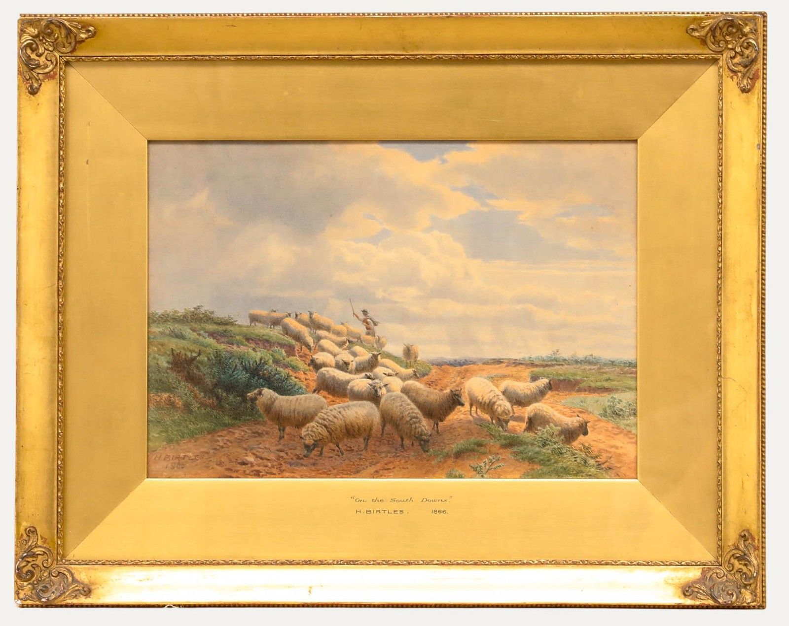 Henry Birtles (1838 1907) 1866 Watercolour, On The South Downs