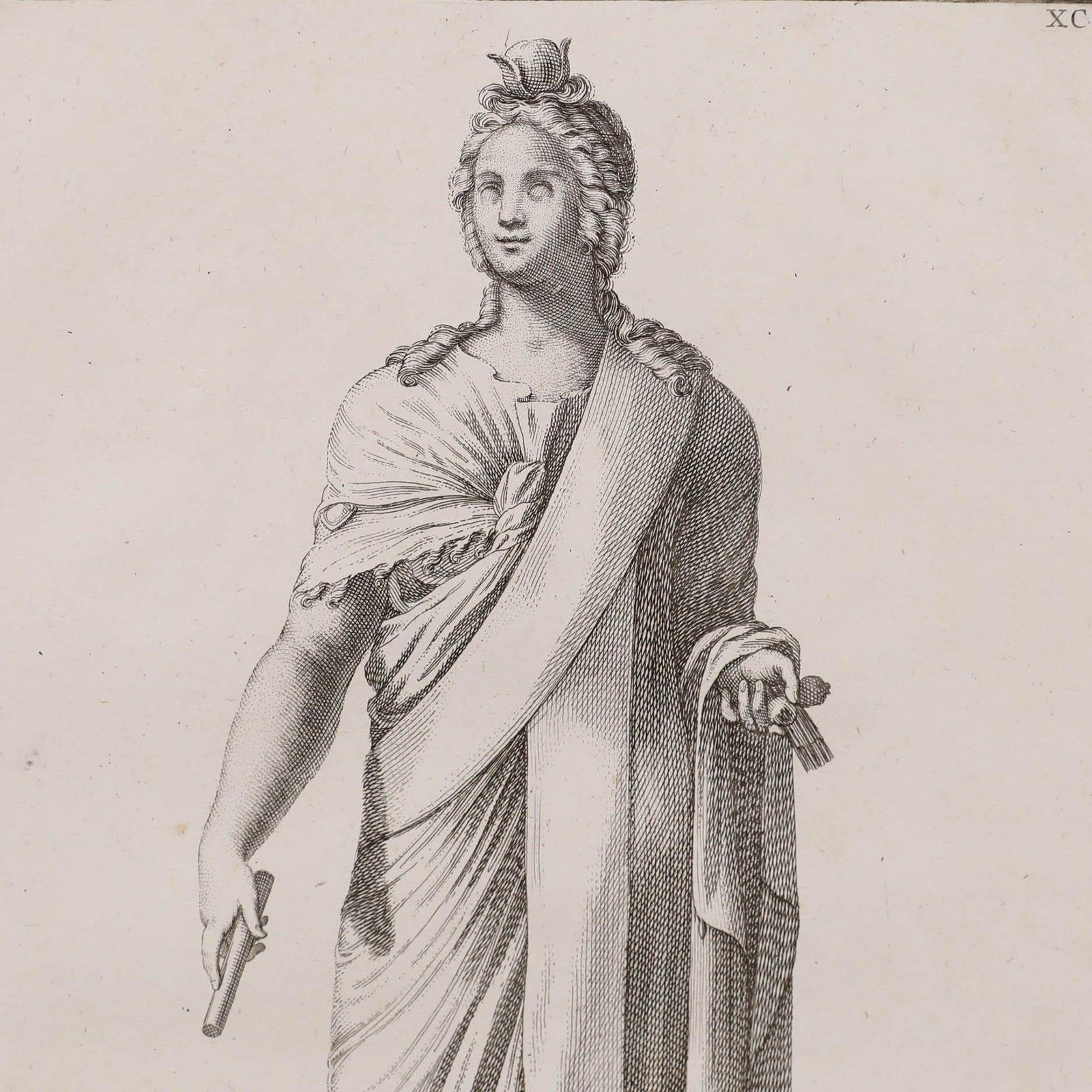 Sir Nicolas Dorigny (1658 1746) Etching, Statue Of Agrippina The Younger photo Art