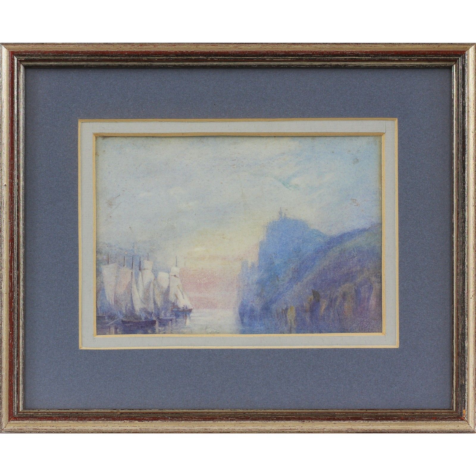 Watercolour By A. Poole.  Seascape After J. M. W. Turner R. A. 'On The Rhine'