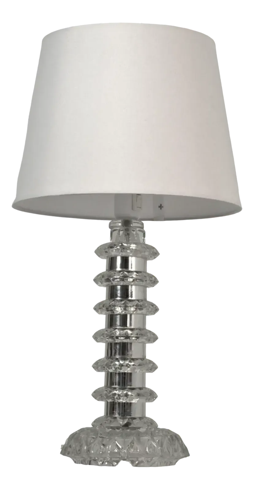 Glass And Chrome Table Lamp By Carl Fagerlund For Orrefors, Sweden, 1960s