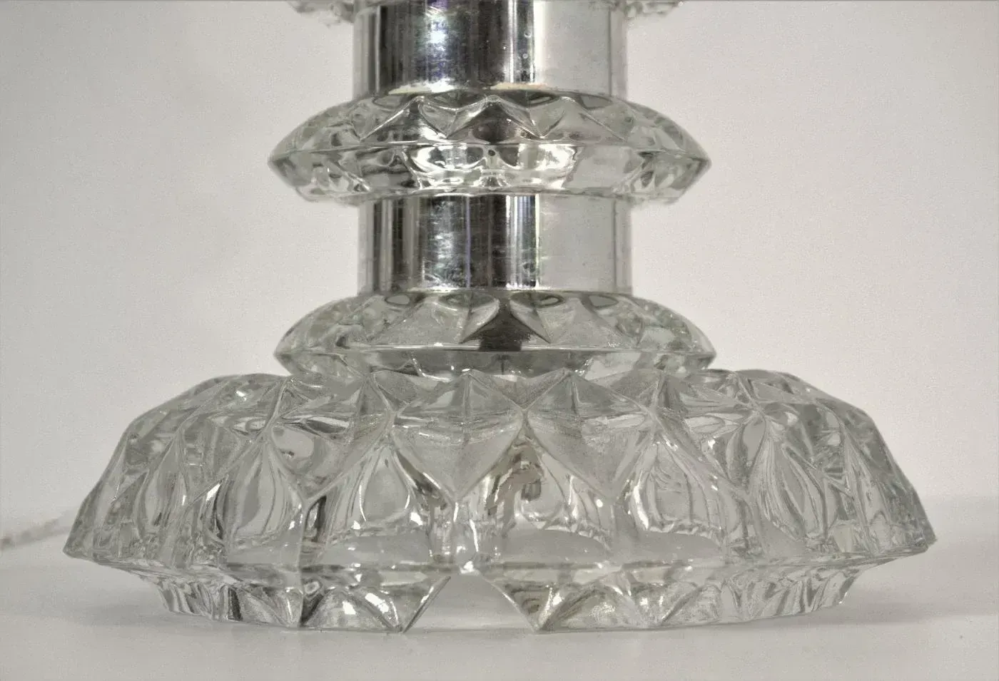 1250.0 Glass And Chrome Table Lamp By Carl Fagerlund For Orrefors, Sweden, 1960s photo