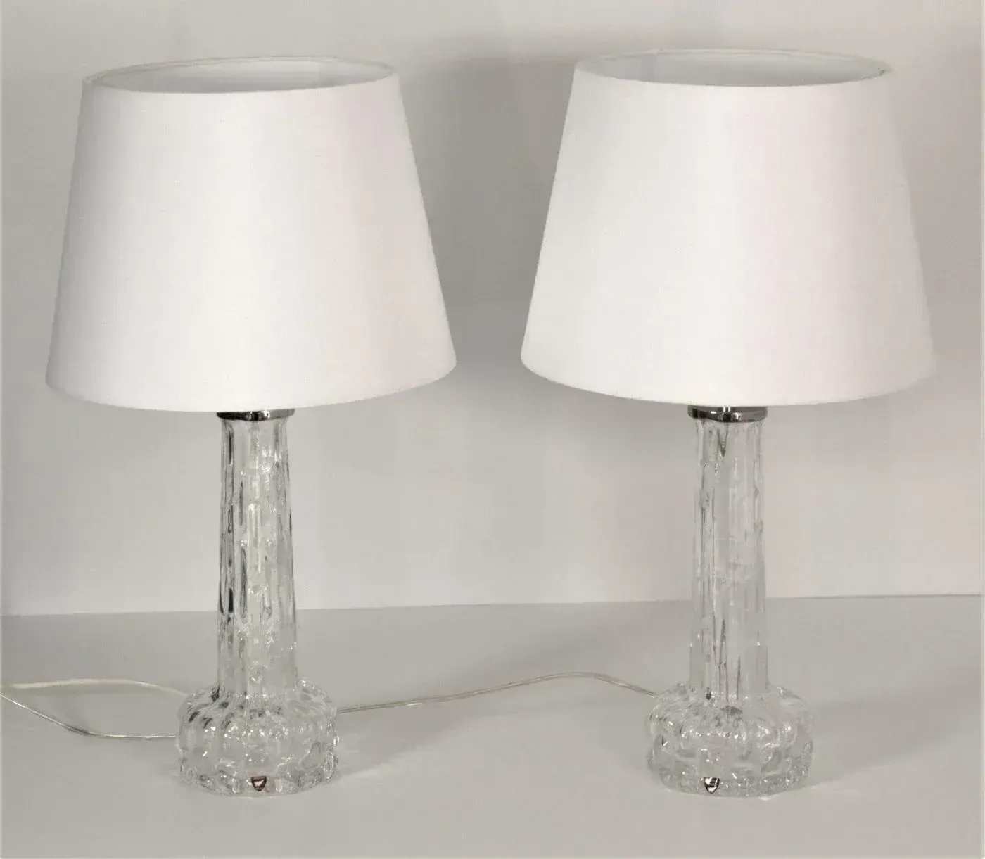 Art Glass Table Lamps By Carl Fagerlund For Orrefors, 1950s, Set Of 2 photo for sale