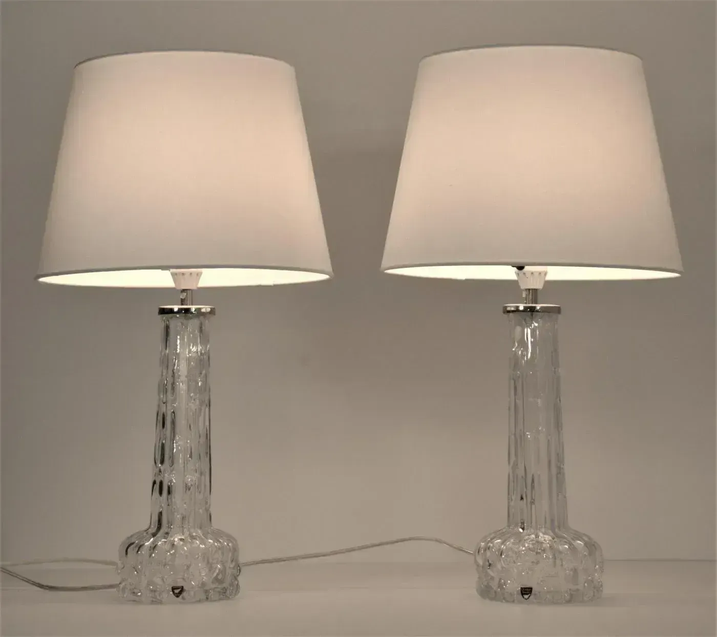 Art Glass Table Lamps By Carl Fagerlund For Orrefors, 1950s, Set Of 2 photo 1729.0