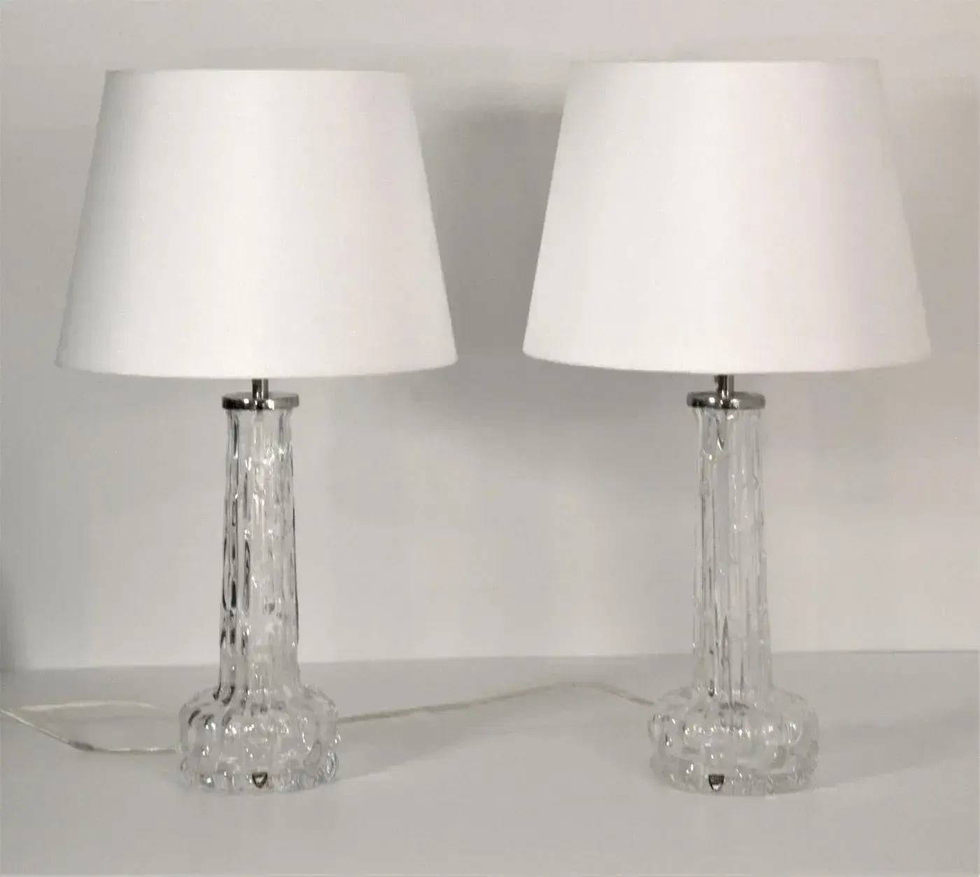 Art Glass Table Lamps By Carl Fagerlund For Orrefors, 1950s, Set Of 2 photo vinterior