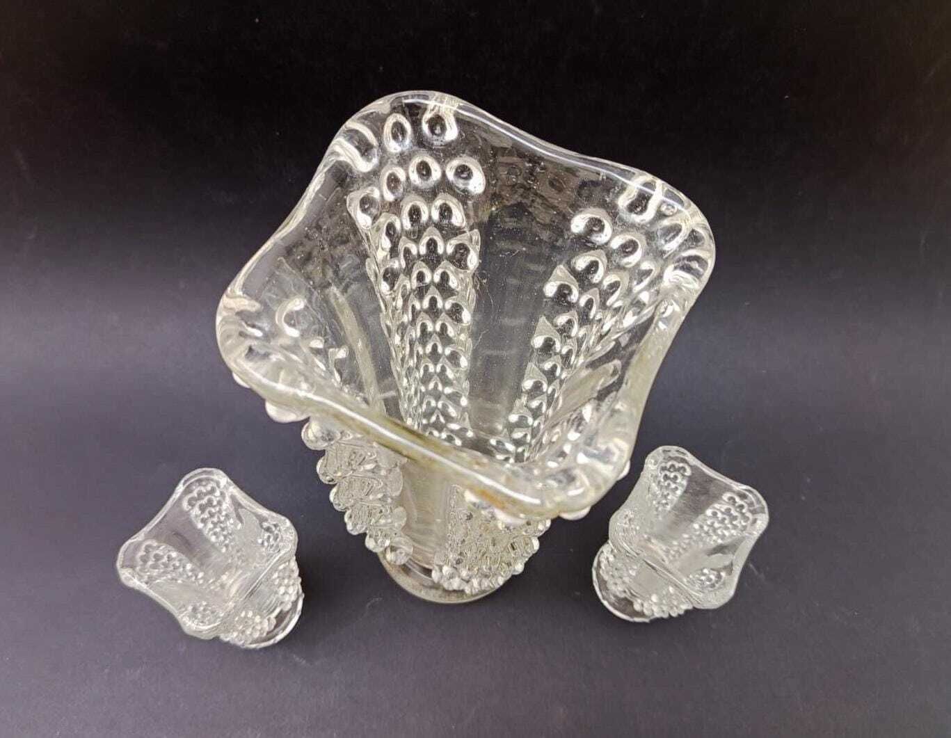 Three Vintage Rostrato Murano Glass Vases Designed By Ercole Barovier, Midcentury Italy. photo 536.0