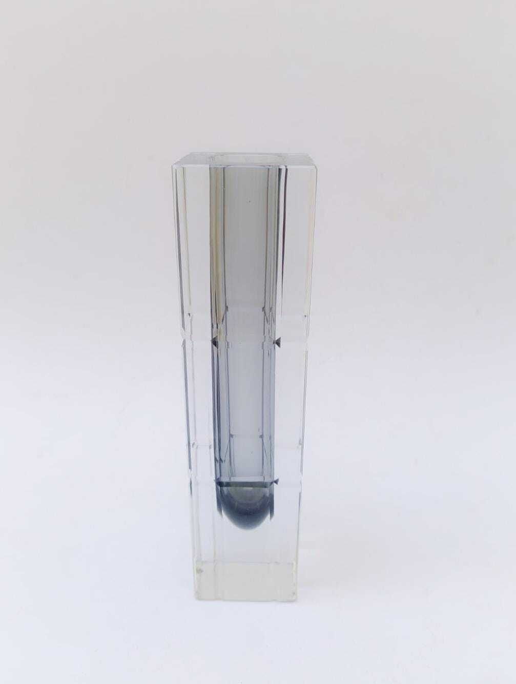 Vintage Murano Glass Vase Designed By Flavio Poli Mandruzzato, Smoked photo furniture