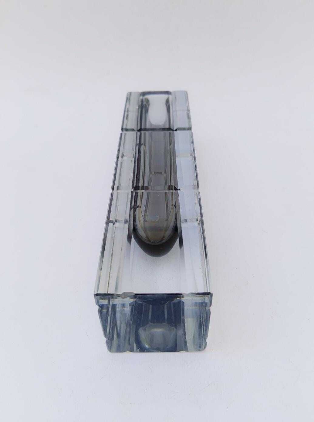 Vintage Murano Glass Vase Designed By Flavio Poli Mandruzzato, Smoked photo 207.0
