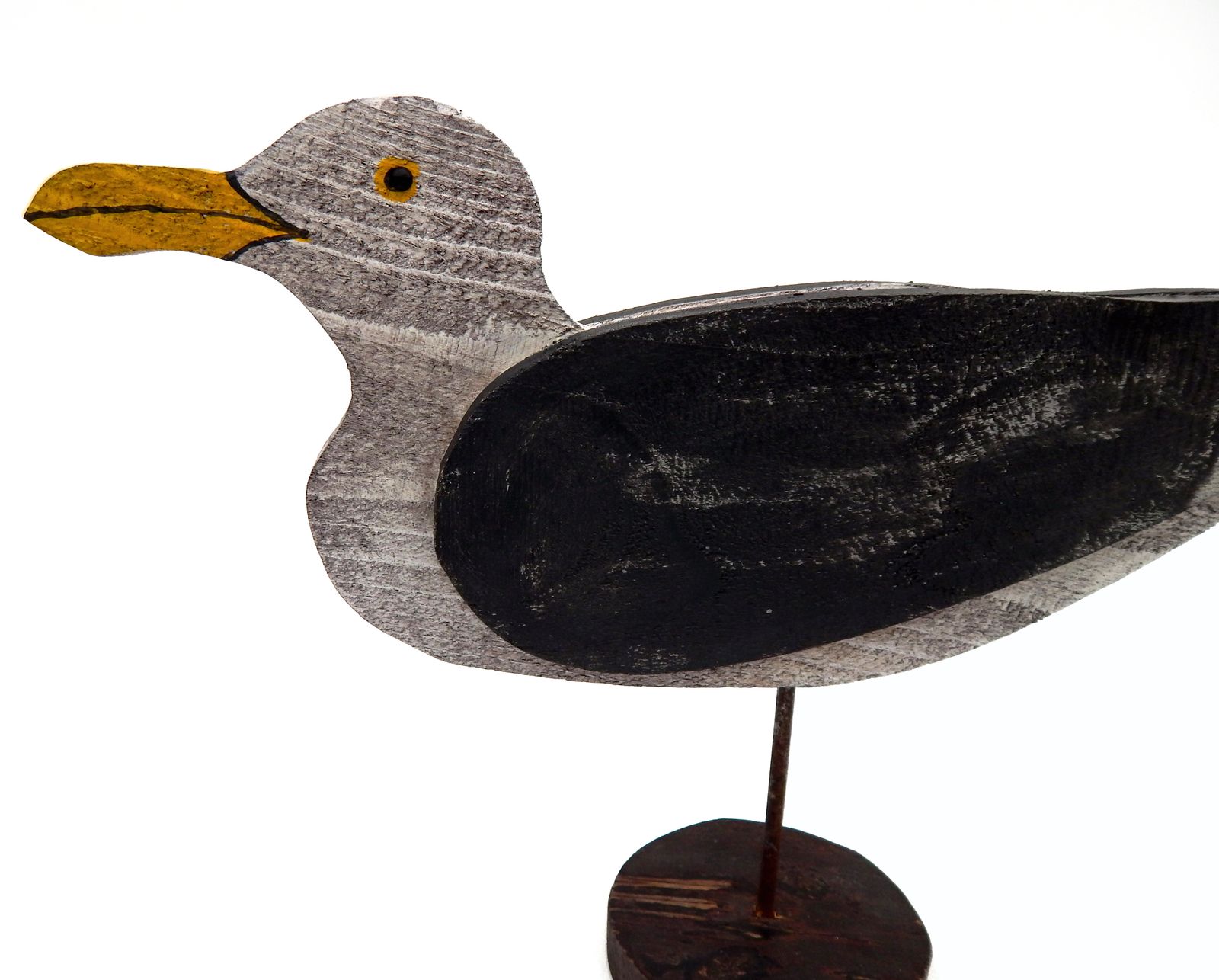 Home Decor Folk Art Seagull Decoy Sculpture – Reclaimed Wood Coastal Decor, Naive Style   Full Sized photo