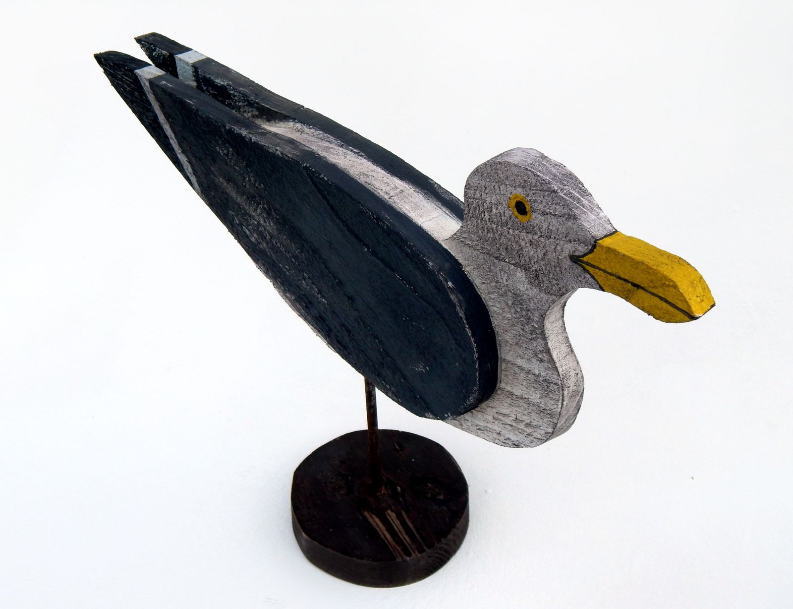 Folk Art Seagull Decoy Sculpture – Reclaimed Wood Coastal Decor, Naive Style   Full Sized photo furniture