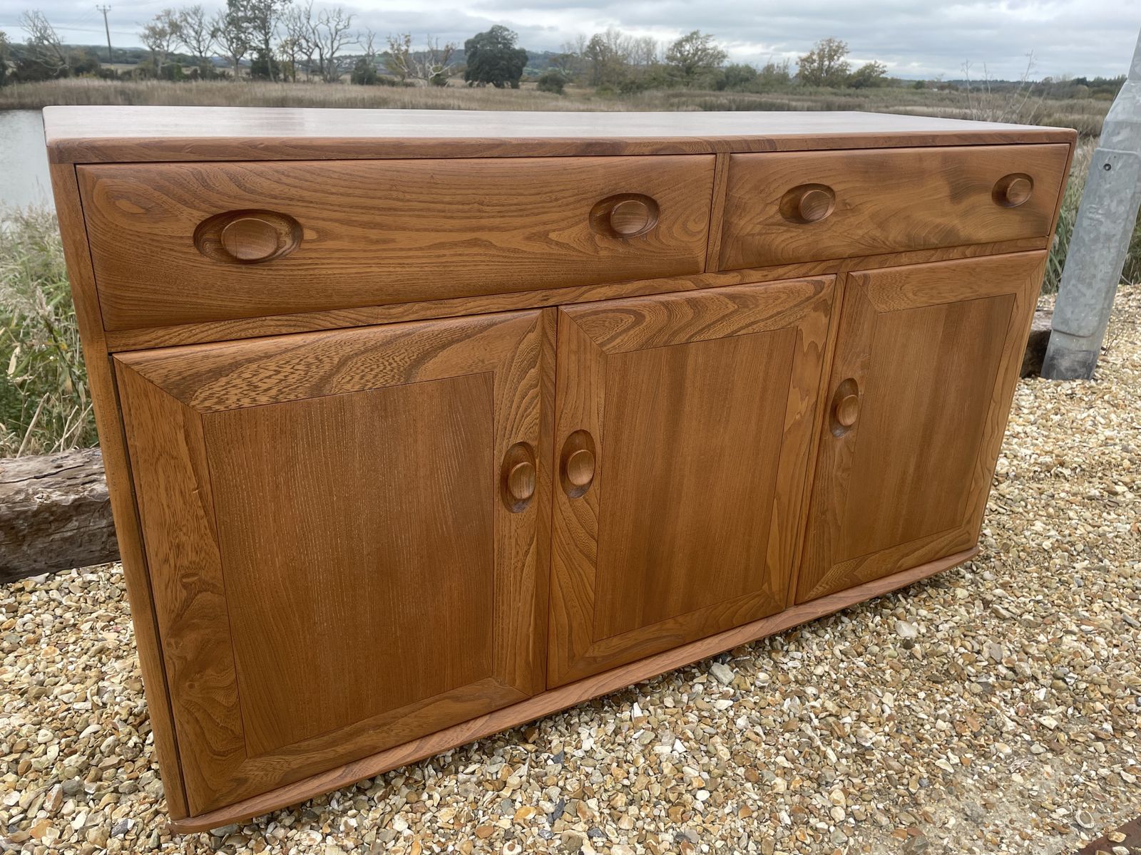 Ercol Windsor Blue Label Side Board In Blonde photo for sale