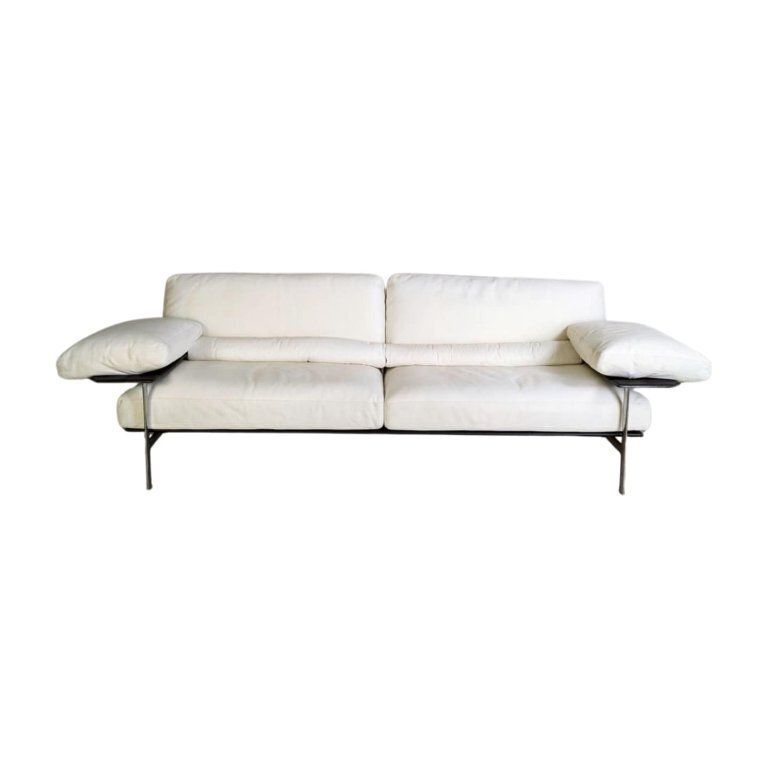 B&B Italia Sofa Diesis Leder Weiß Couch Antonio Citterio Paolo Nava