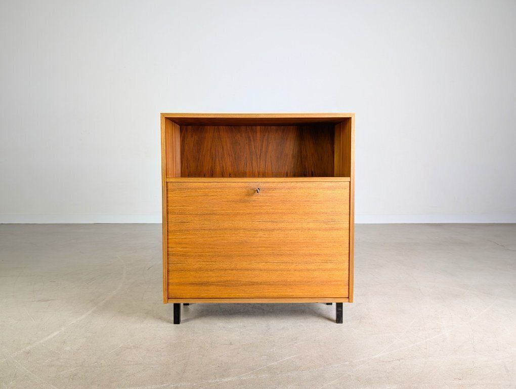 Original Midcentury Sideboard Bar Compartment Walnut Chest Of Drawers Vintage photo furniture