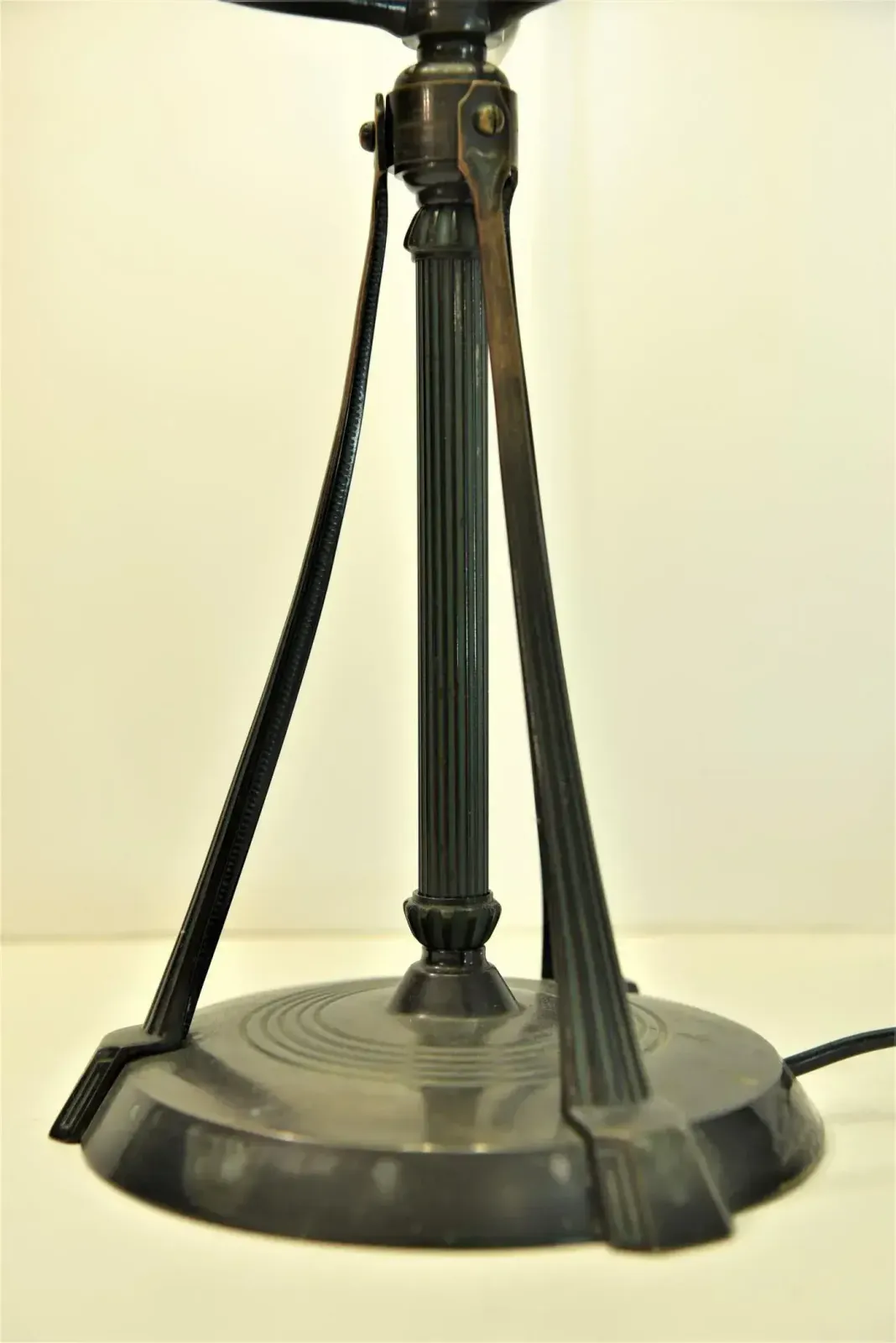 Swedish Grace Bronze Patinated Metal And Glass Table Lamp, Sweden photo buy
