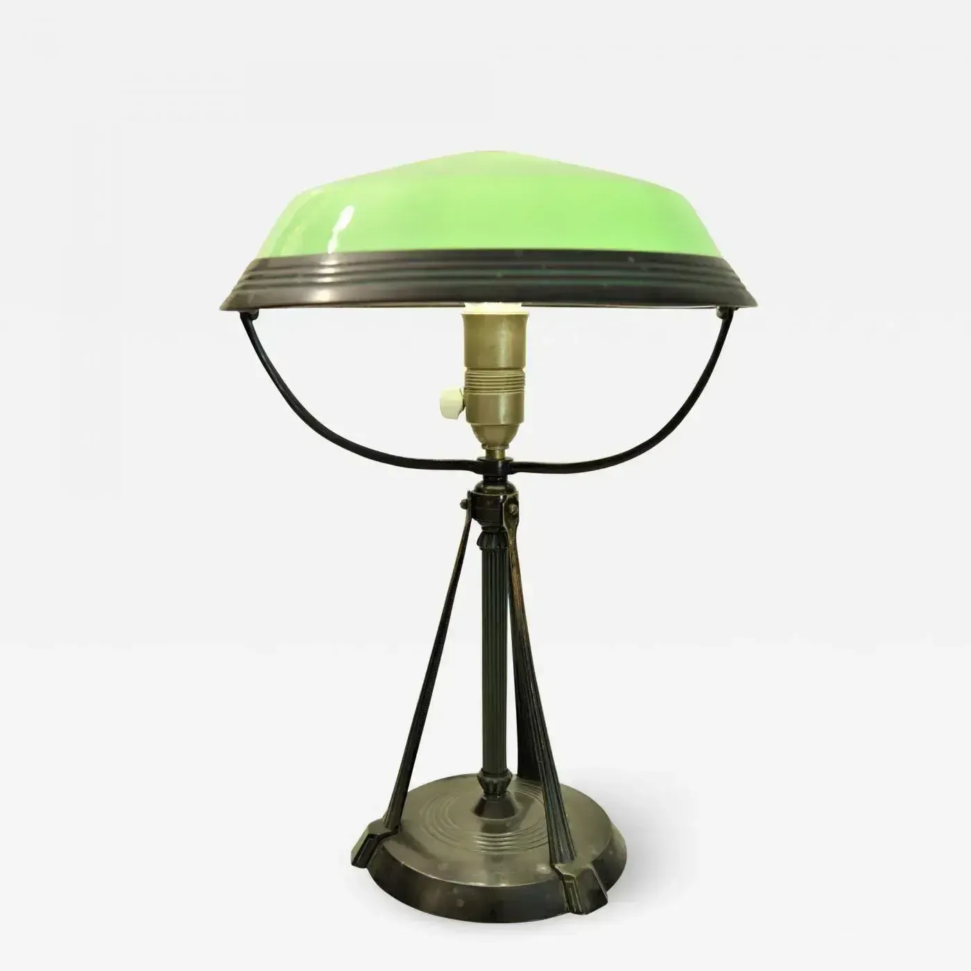 photo vinterior Swedish Grace Bronze Patinated Metal And Glass Table Lamp, Sweden