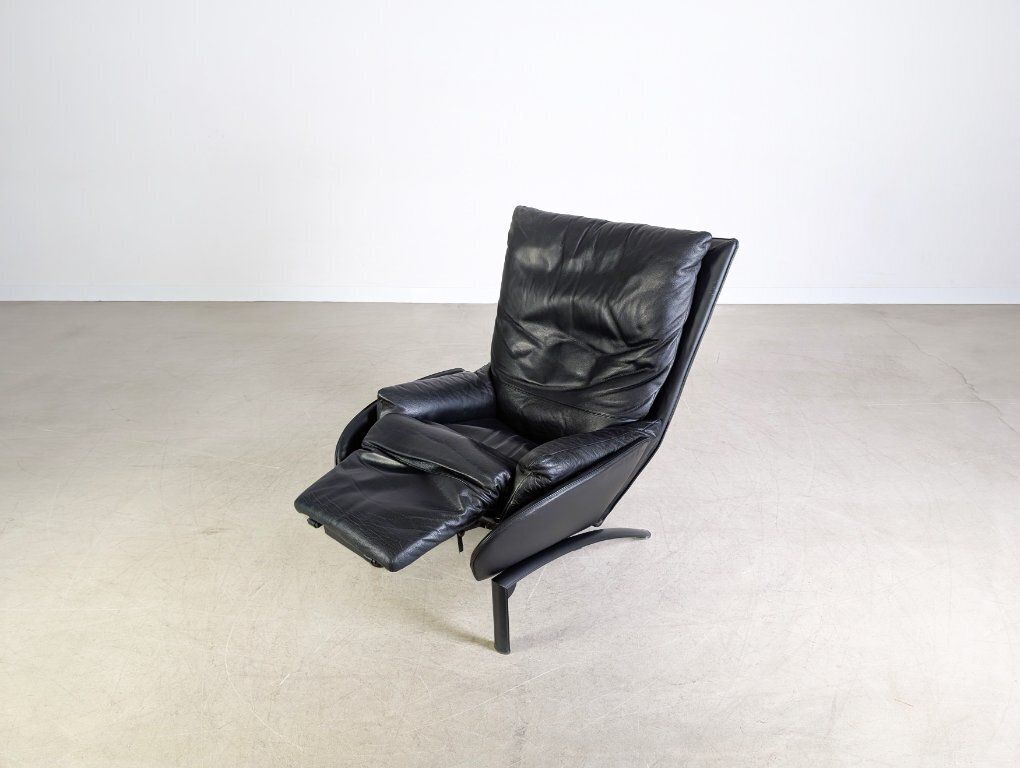 Original Wk Wohnen Armchair Design Armchair Leather Black photo vintage