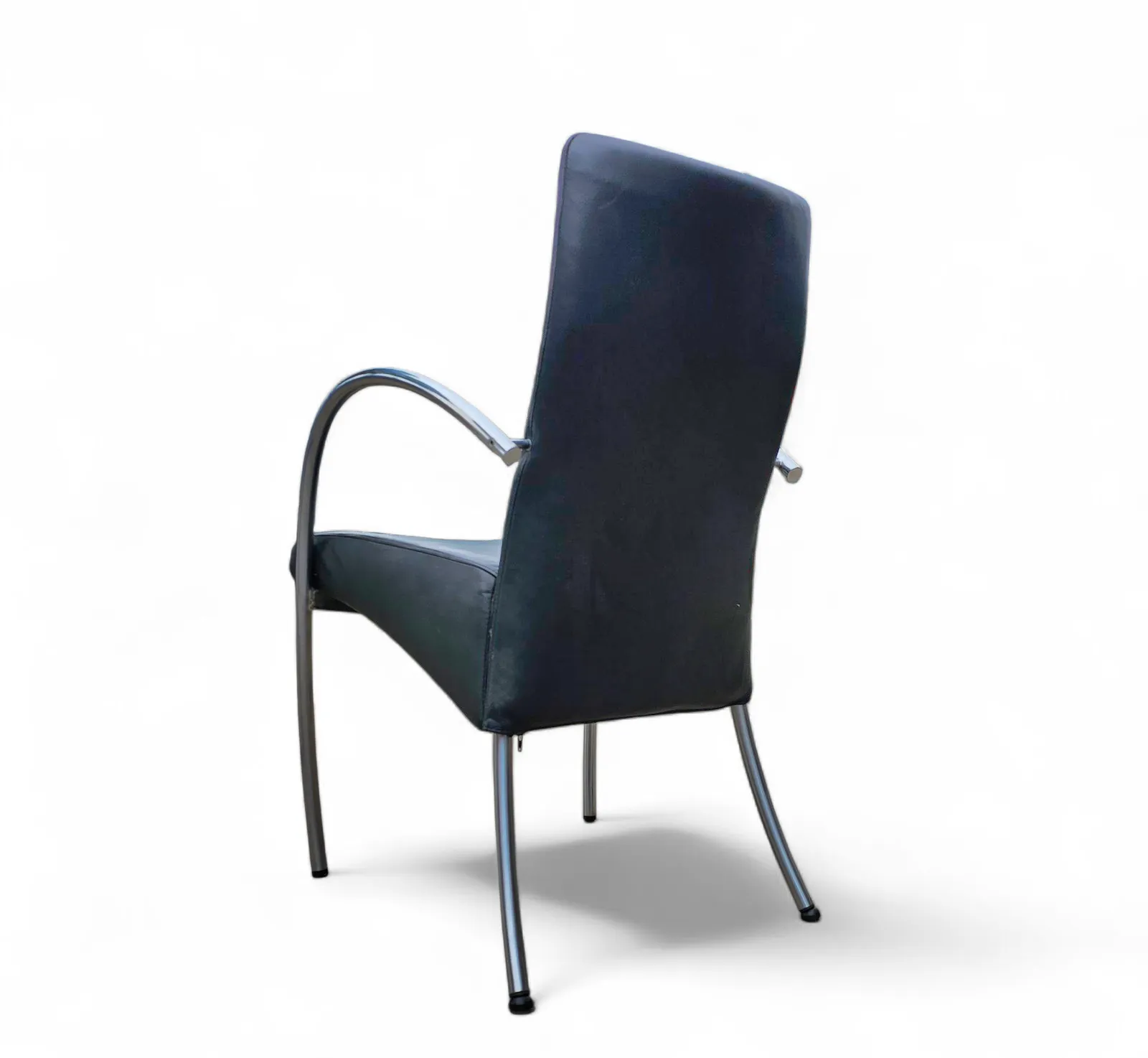 959.0 6 X Rare Leather Dining Chair By Hennie De Jong / 1990s photo