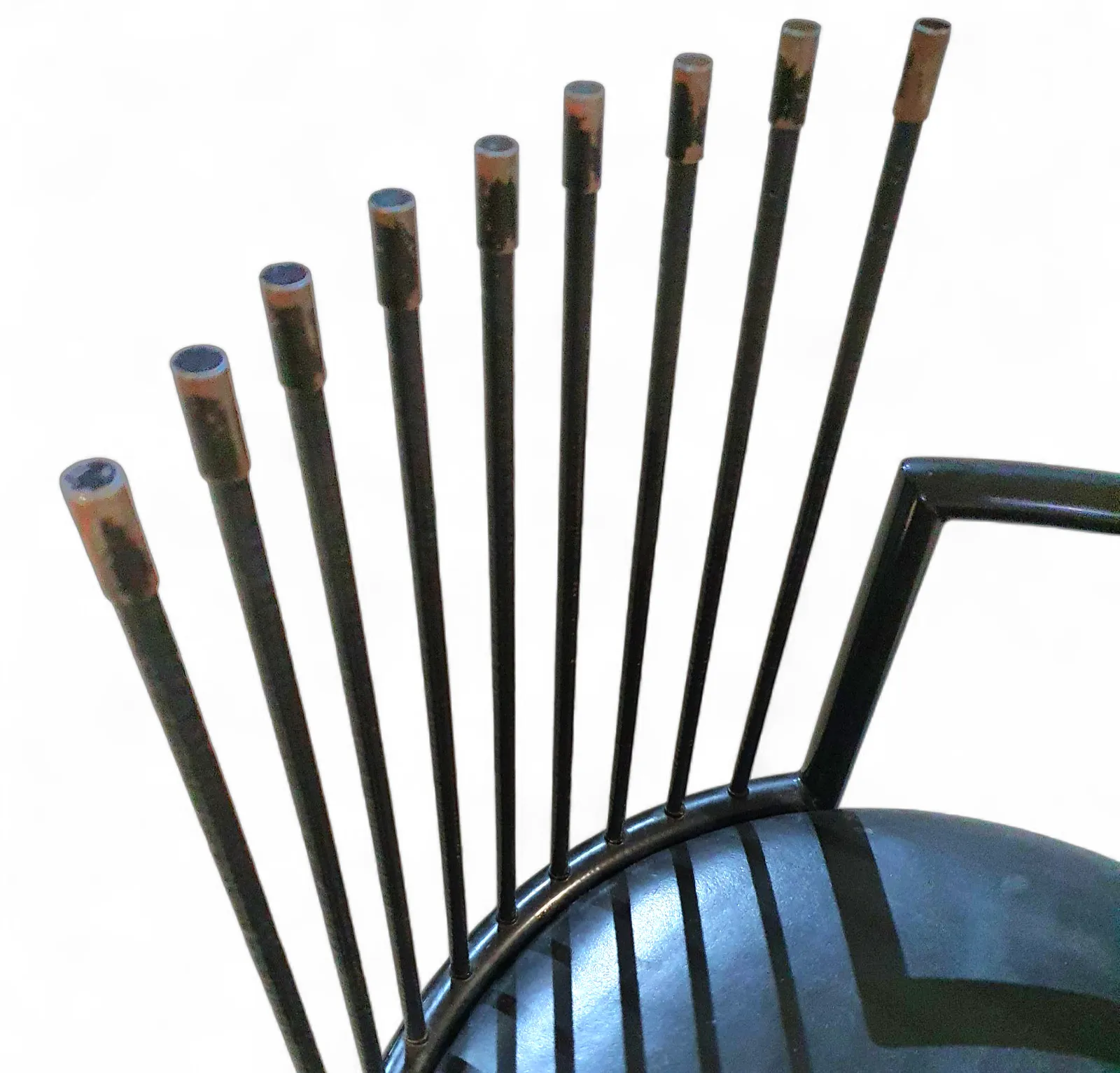 Avant Garde Chair / Leather Seat / Back Rest   Long Springs / Italy 1980s photo furniture