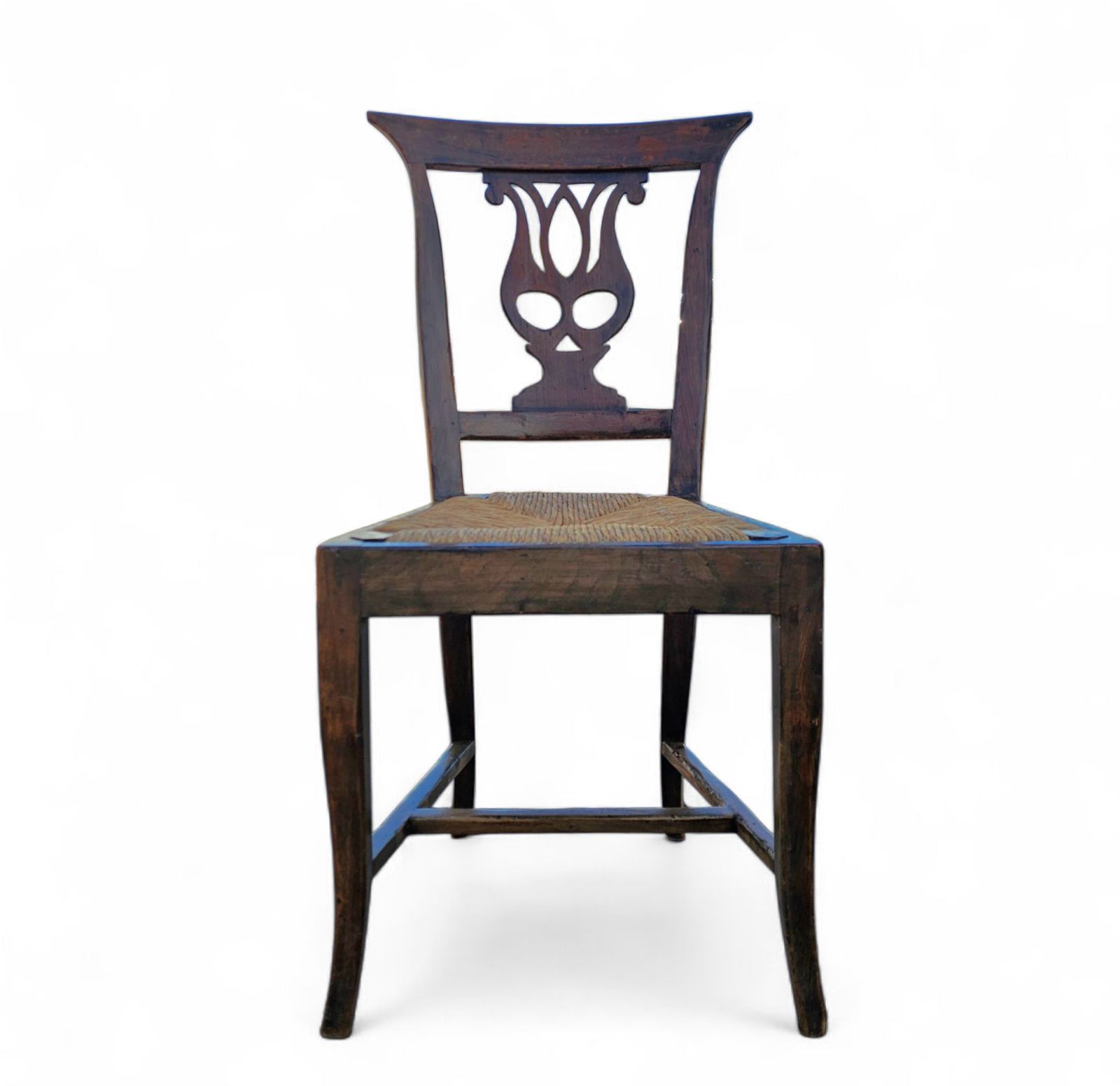4 X Elm Dining Chair With A Carved Back Frame In A Rosette / France / 1890 1900 photo 1490.0