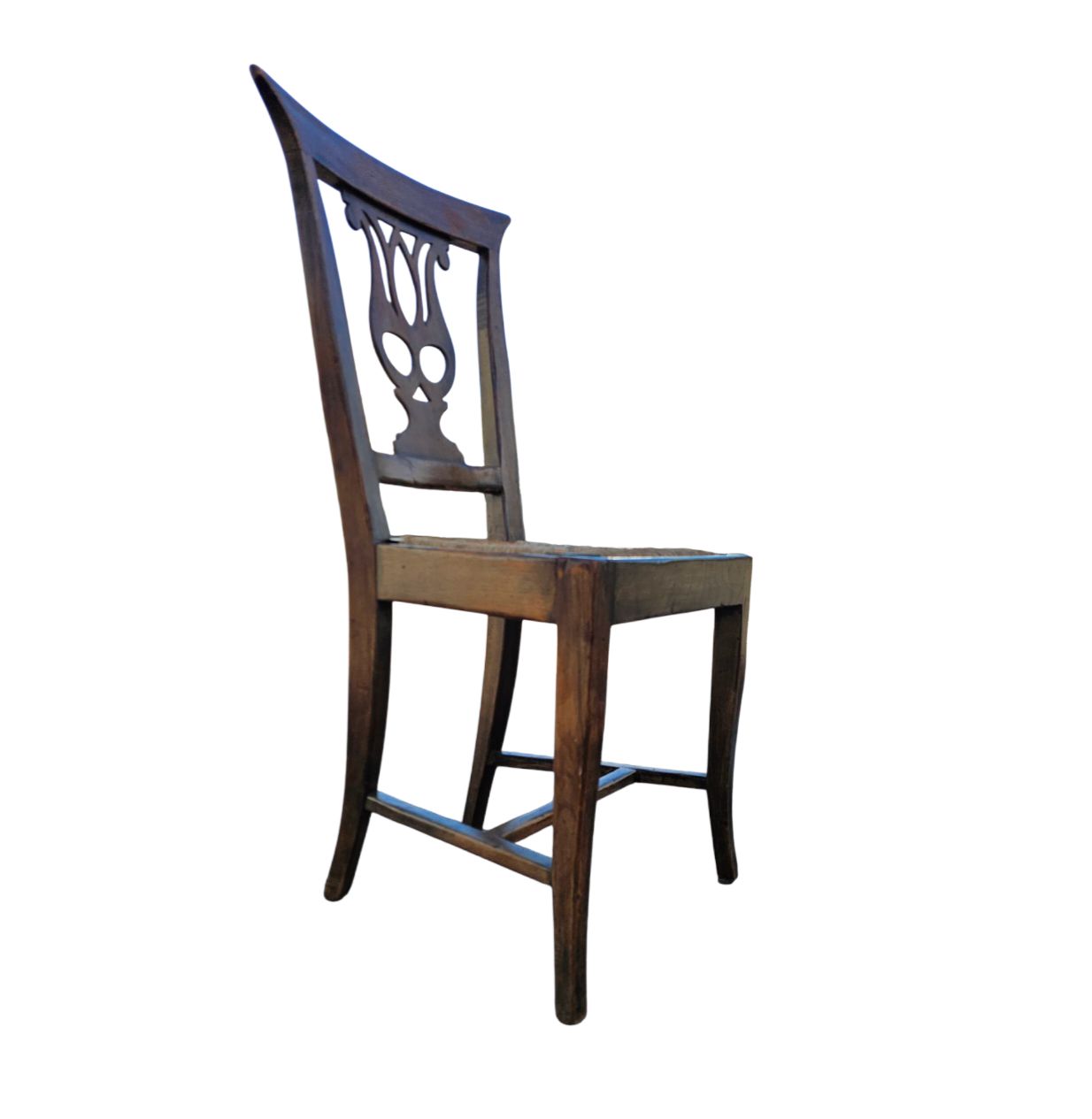 4 X Elm Dining Chair With A Carved Back Frame In A Rosette / France / 1890 1900 photo buy