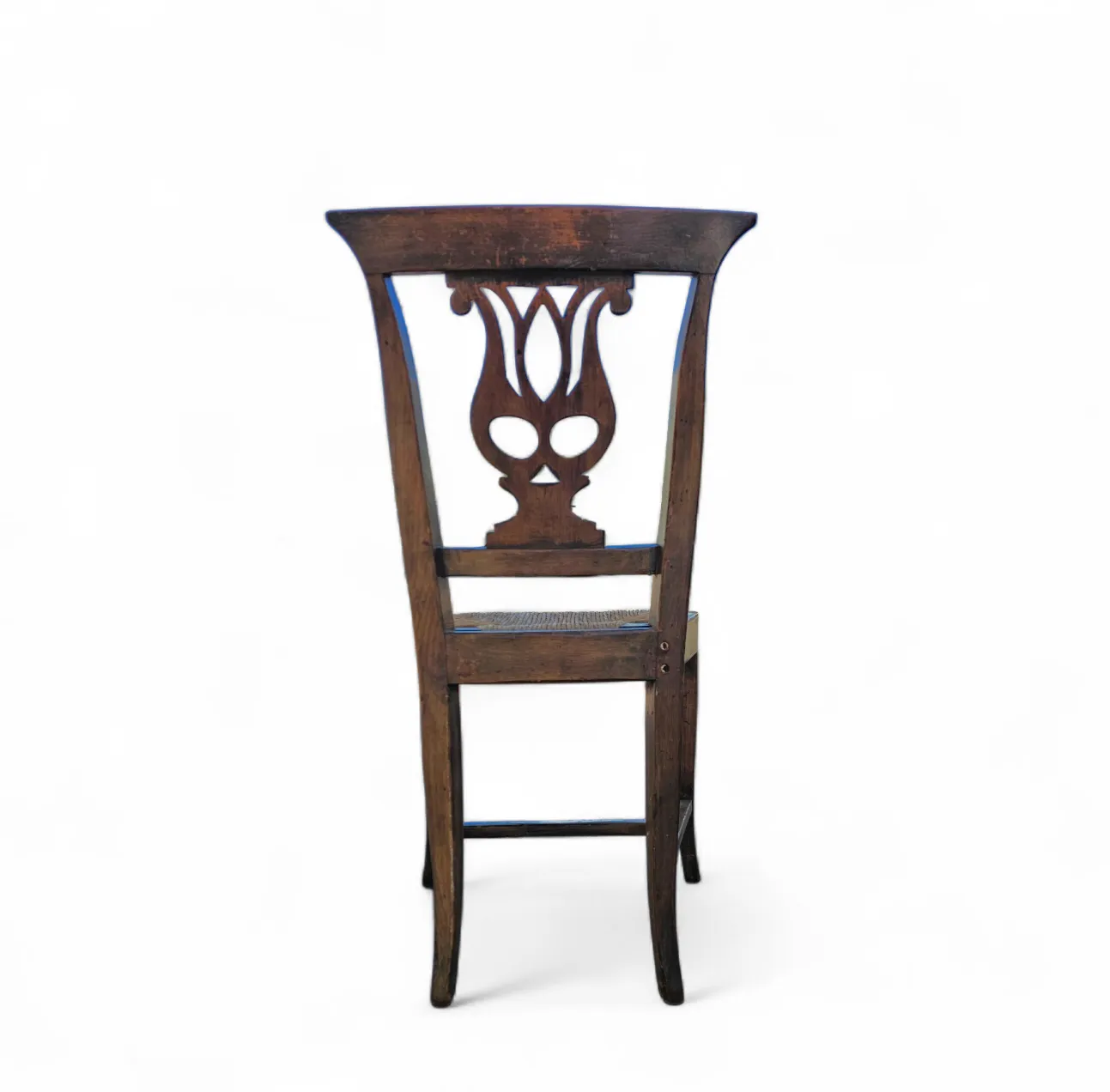 photo vintage 4 X Elm Dining Chair With A Carved Back Frame In A Rosette / France / 1890 1900