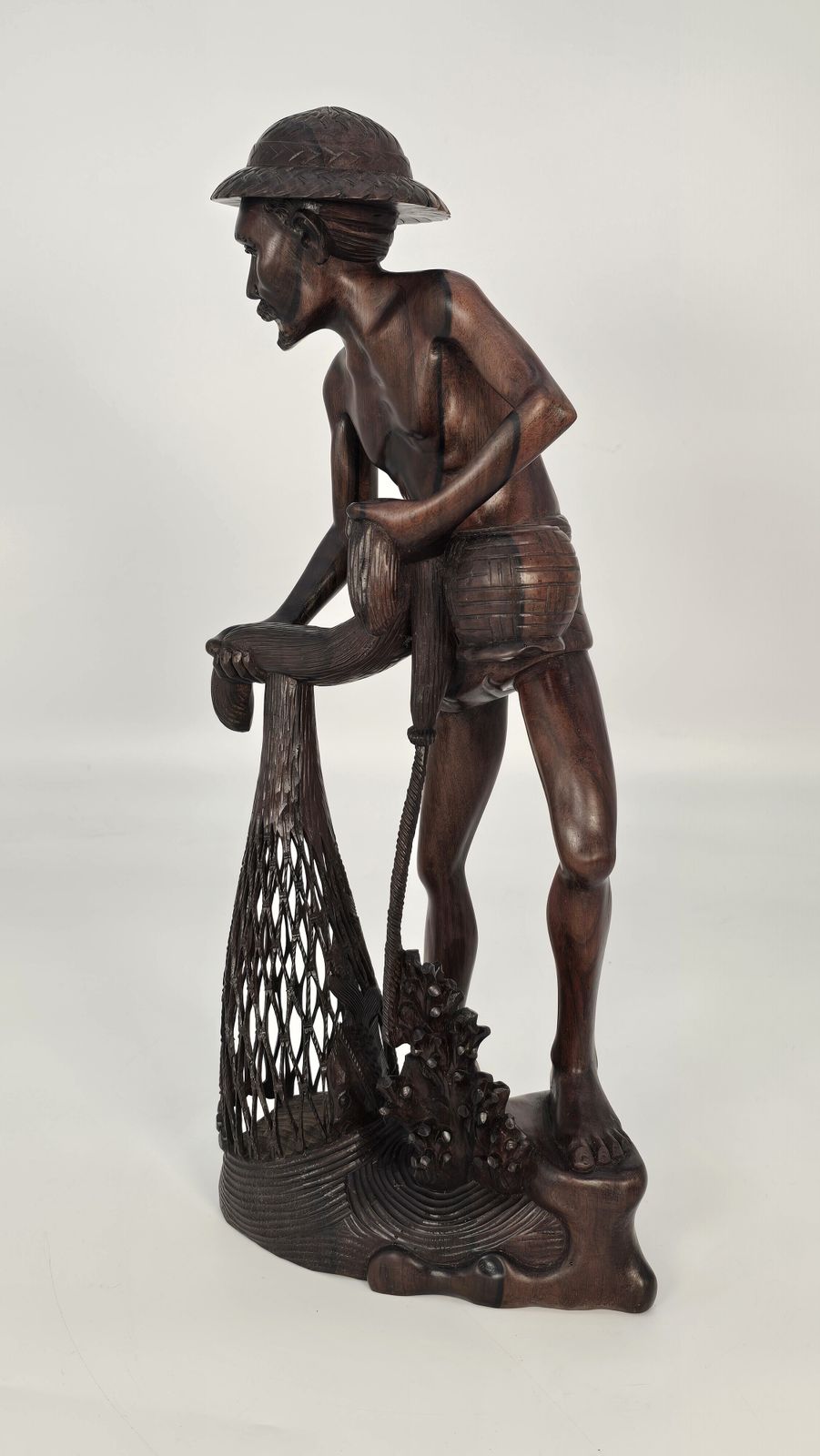Antique Balinese Carved Hardwood Figure, Circa 1900 photo vinterior