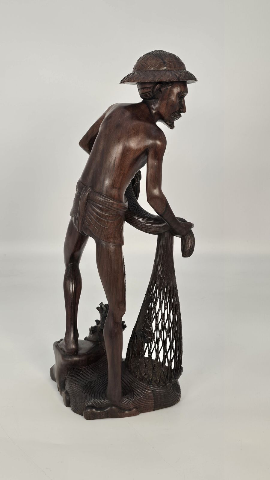 Home Decor Antique Balinese Carved Hardwood Figure, Circa 1900 photo