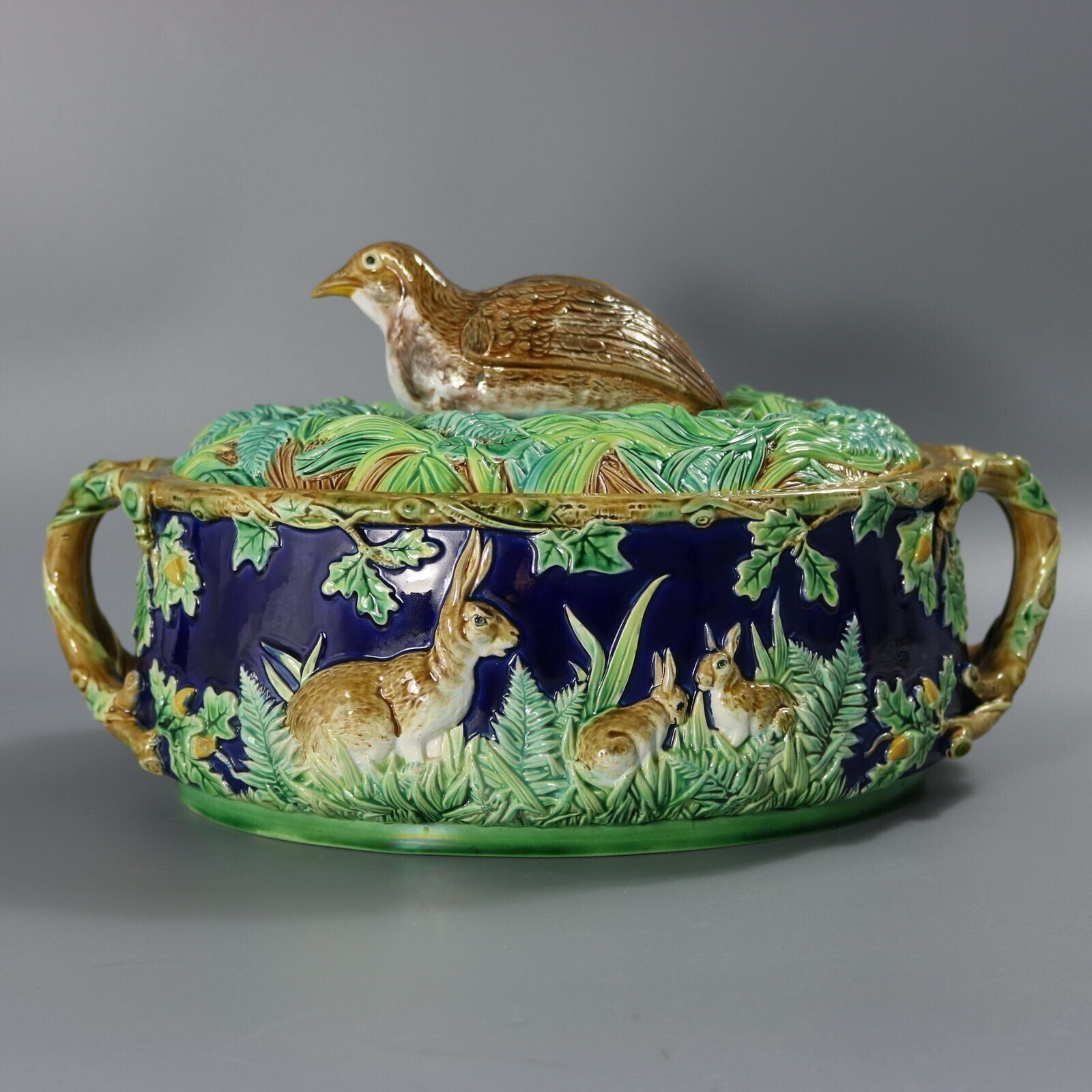 George Jones Majolica Partridge Game Pie Dish photo Home Decor