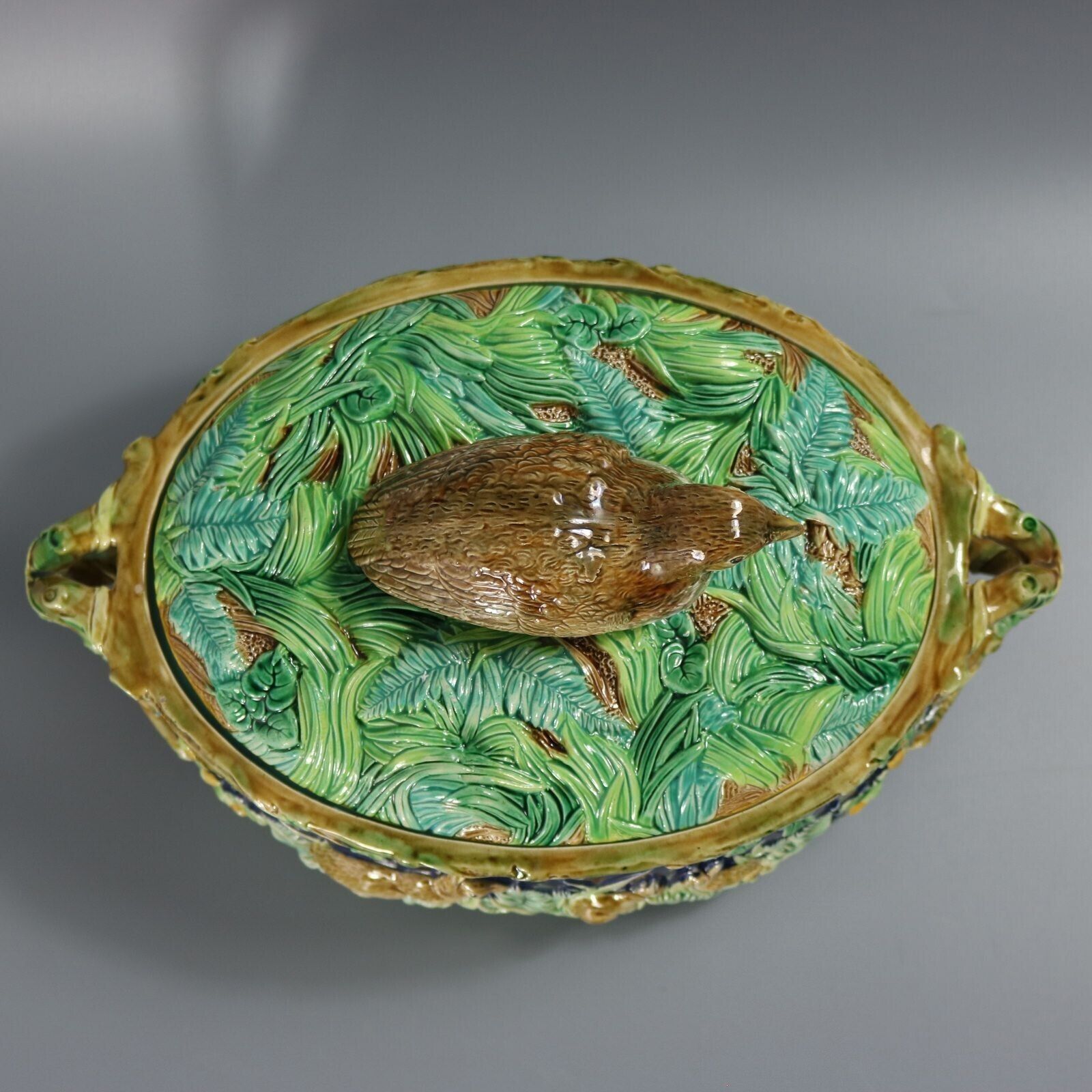 photo furniture George Jones Majolica Partridge Game Pie Dish